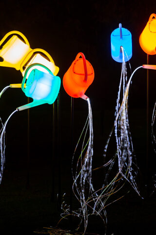 Lichtkunstwerk 'Guardian Angels', lichtfestival GLOW, Eindhoven 2014